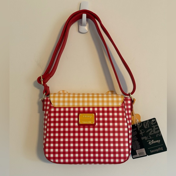 Loungefly Winnie The Pooh Gingham Crossbody Purse NWT Adjustable Strap Picnic - Picture 3 of 15